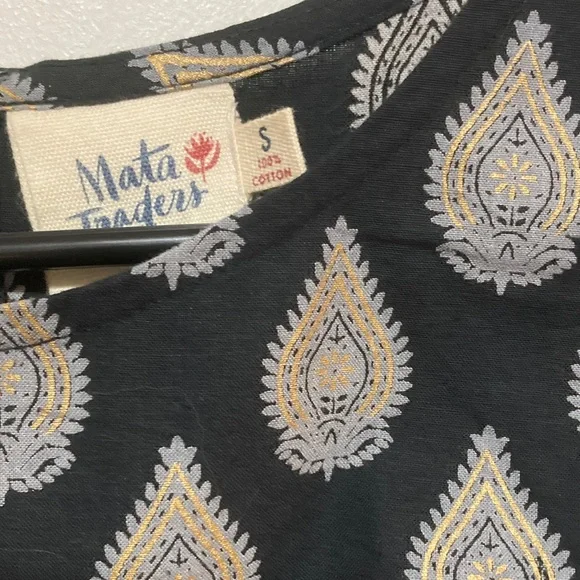 Mata Traders Black and Gold Dress NWOT Small - Picture 3 of 3